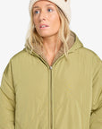 Billabong Womens Oceanside Hooded Reversible Jacket - Green Tea