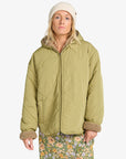 Billabong Womens Oceanside Hooded Reversible Jacket - Green Tea