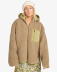 Billabong Womens Oceanside Hooded Reversible Jacket - Green Tea