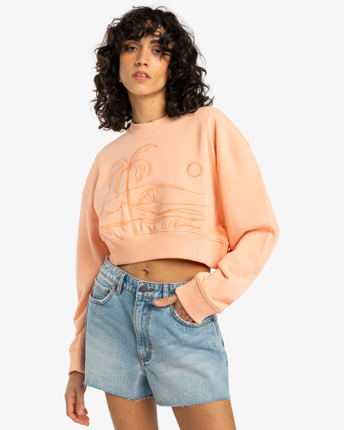 Billabong Womens Last Session Pullover Sweatshirt - Soft Peach - ManGo Surfing