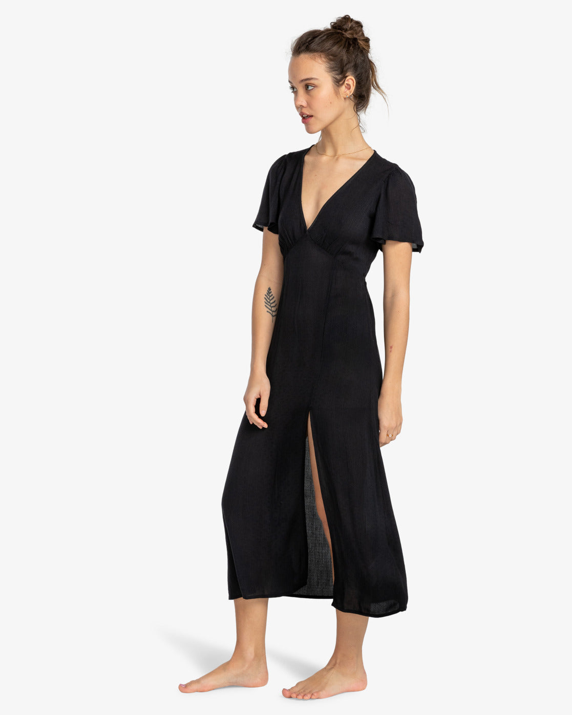 Billabong Womens Jet Set Midi Dress - Black Pebble - ManGo Surfing