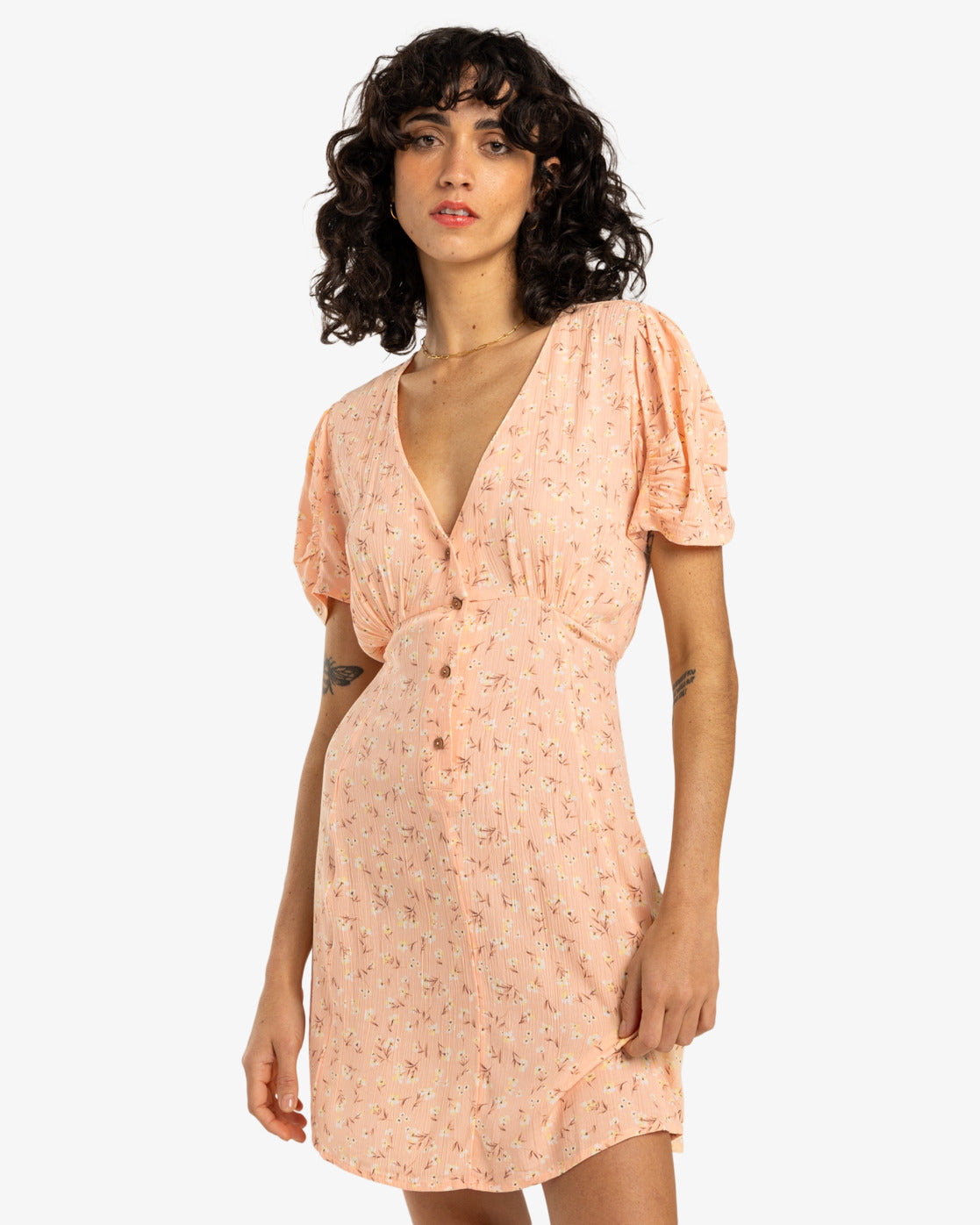Billabong Womens Retro Mood Mini Dress - Soft Peach - ManGo Surfing