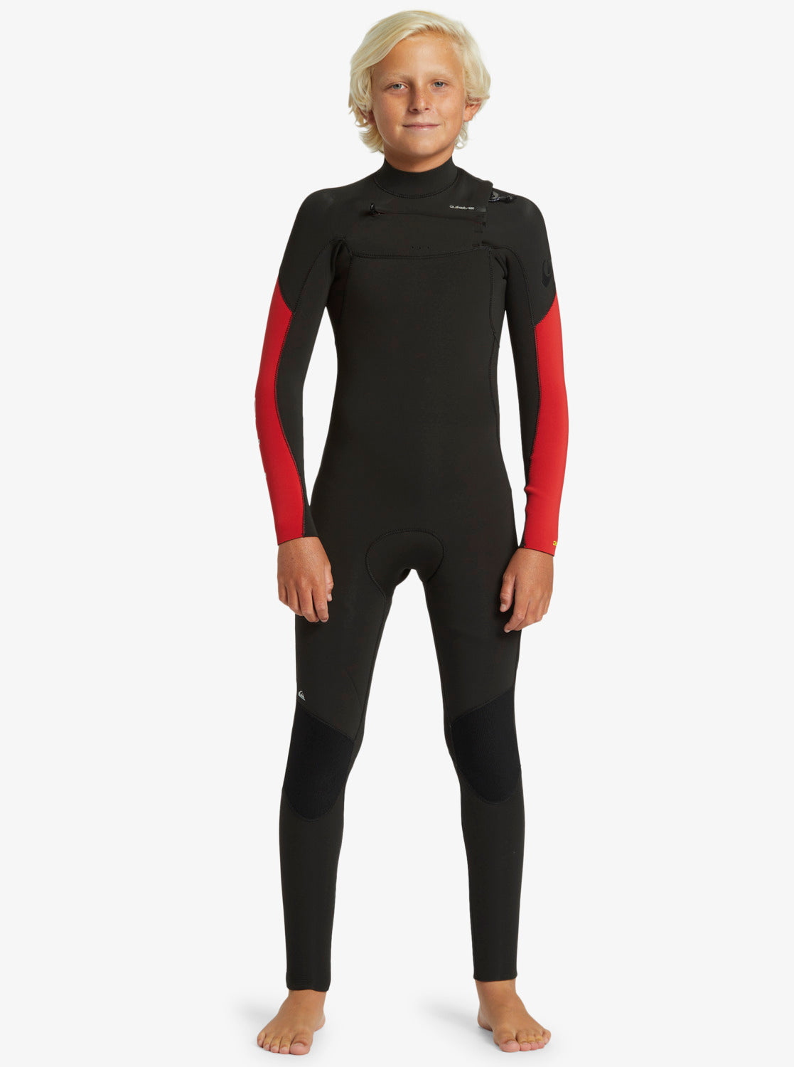 Quiksilver Boys 3/2mm Everyday Sessions Chest Zip Wetsuit (8-16 Years) - High Risk Red - ManGo Surfing