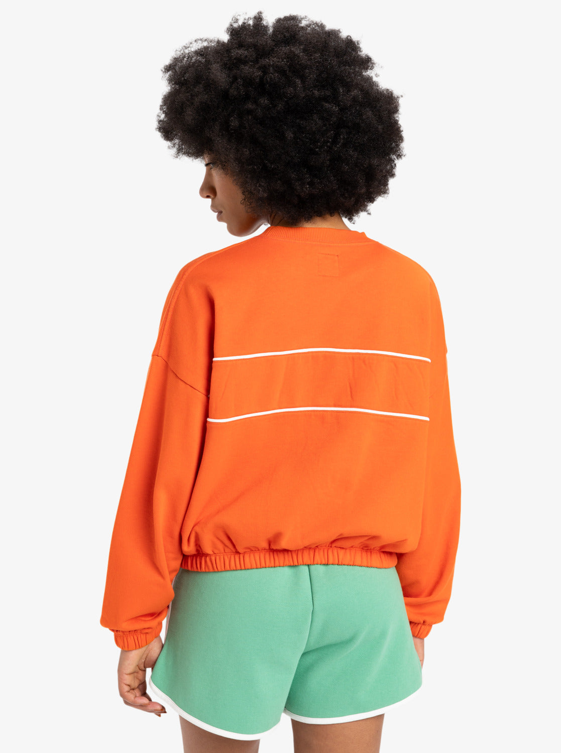 Quiksilver Womens Crop Over Crew Neck Sweatshirt - Tigerlily - ManGo Surfing