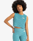 Quiksilver Womens The Wine Tank Crop Top - Brittany Blue - ManGo Surfing