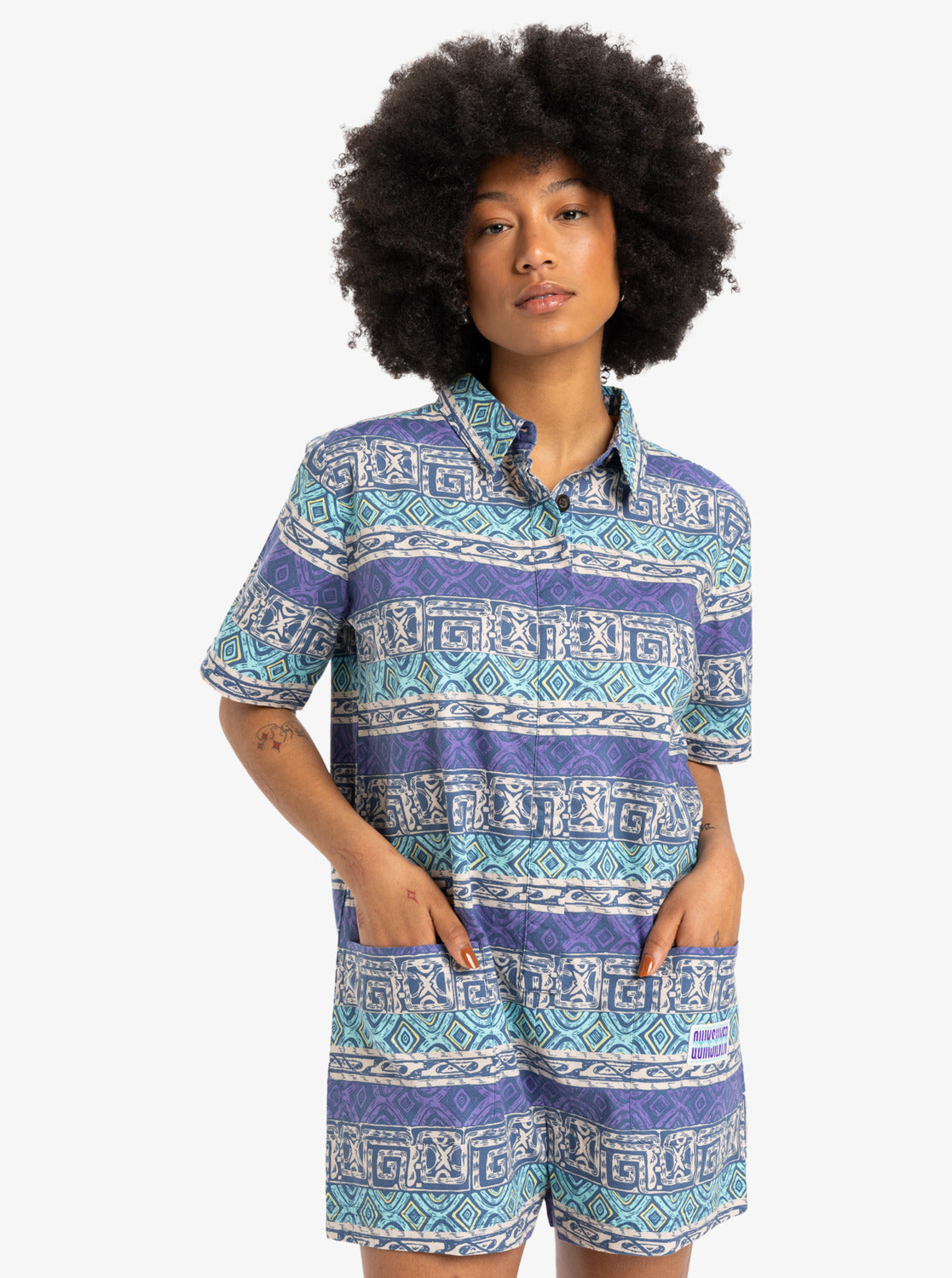 Quiksilver Womens Pansy Romper - Aqua Sky - ManGo Surfing