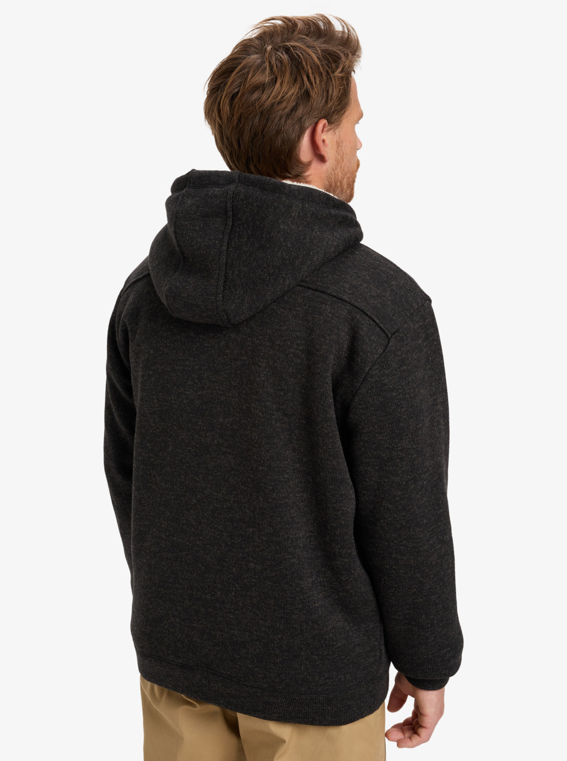 Quiksilver Mens Keller Full Zip Sherpa Hoodie - Black Heather
