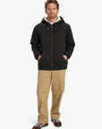Quiksilver Mens Keller Full Zip Sherpa Hoodie - Black Heather