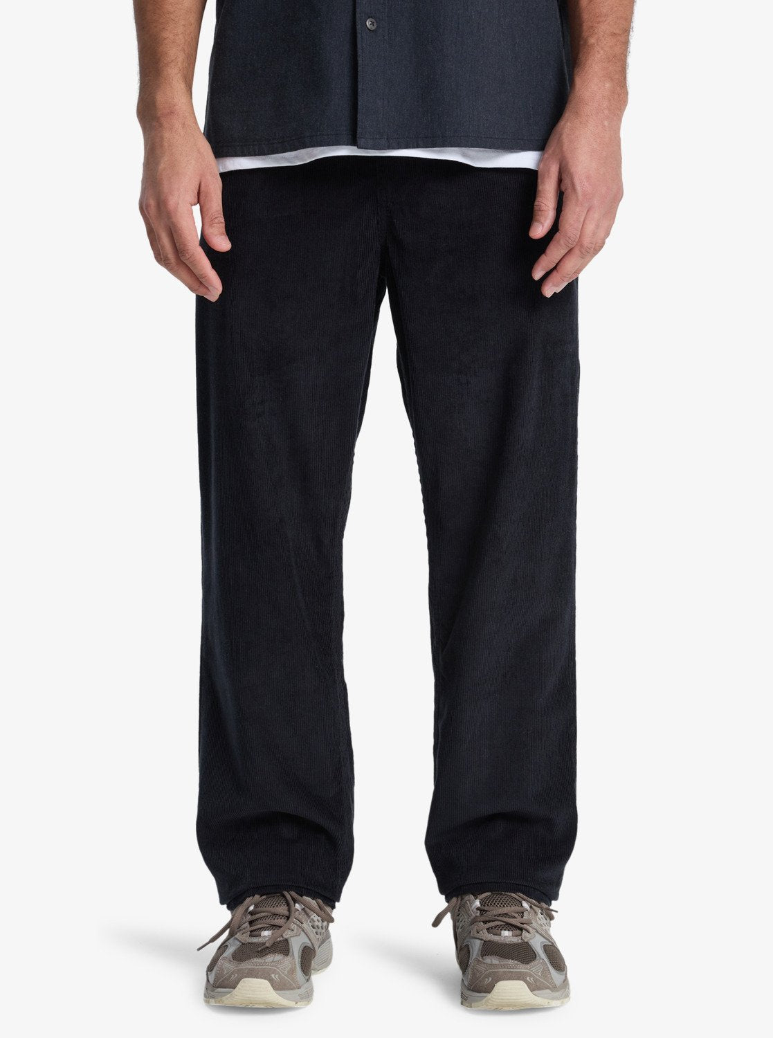 Quiksilver Mens Taxer Regular Cord Trousers - Black