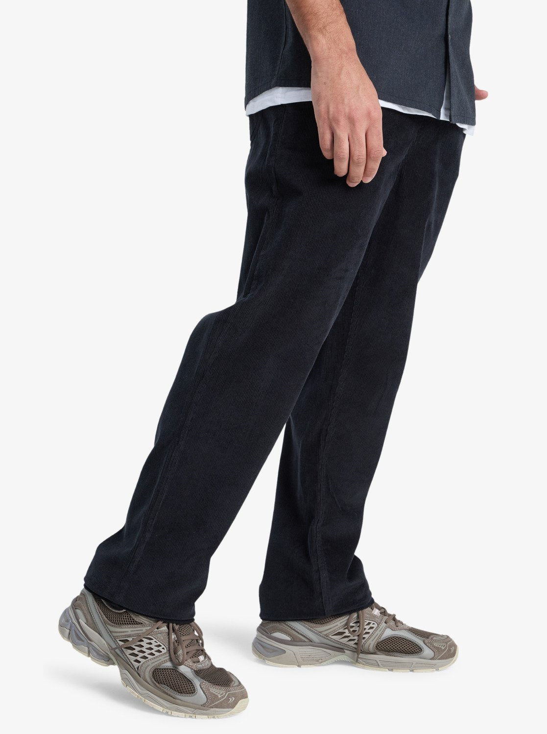 Quiksilver Mens Taxer Regular Cord Trousers - Black