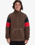 Quiksilver Mens Clean Coast Block Full Zip Fleece - Chocolate Brown