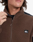 Quiksilver Mens Clean Coast Block Full Zip Fleece - Chocolate Brown