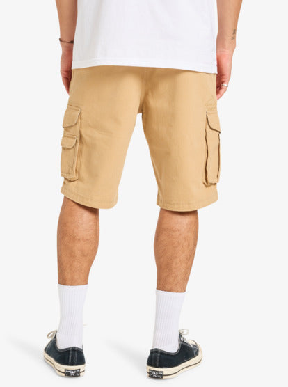 Quiksilver Mens Crucial Battle 21" Cargo Walkshorts - Khaki - ManGo Surfing