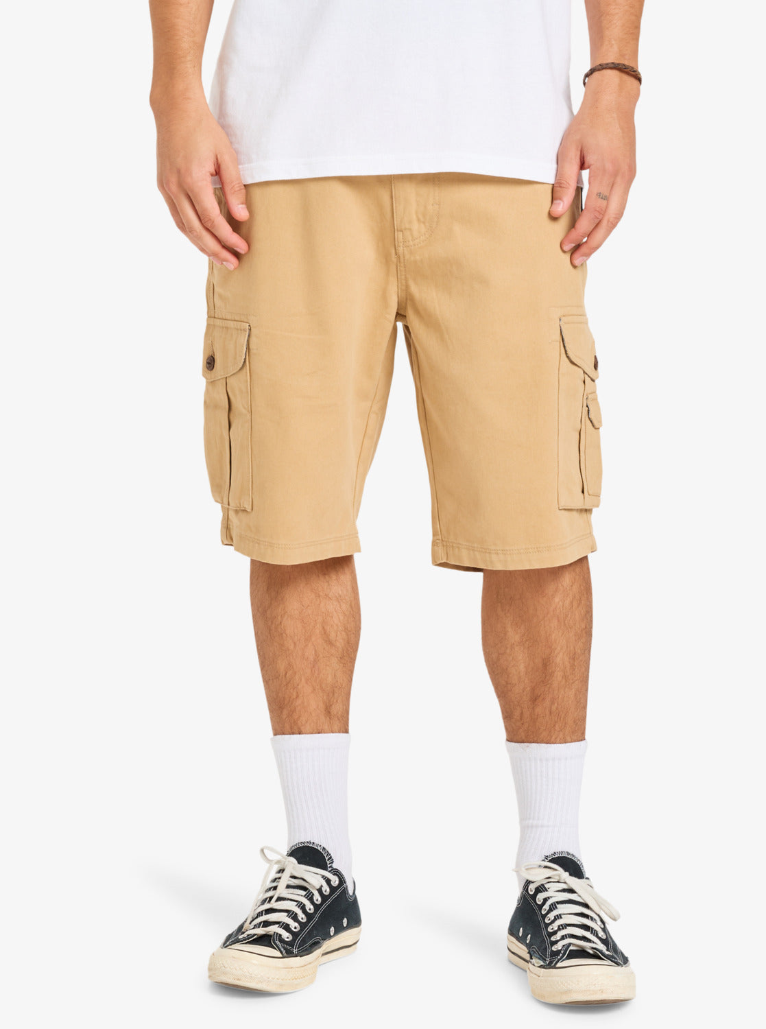 Quiksilver Mens Crucial Battle 21" Cargo Walkshorts - Khaki - ManGo Surfing