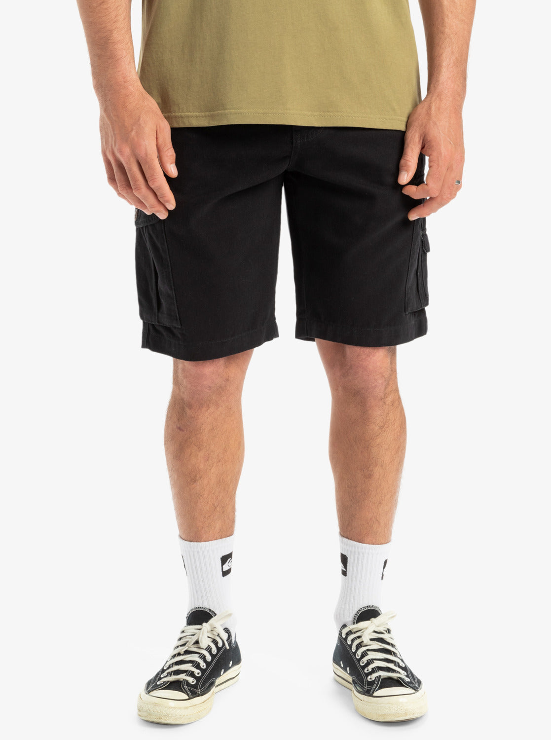 Quiksilver Mens Crucial Battle 21" Cargo Walkshorts - Black - ManGo Surfing