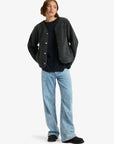 Roxy Womens Iconic Town Button Up Polar Fleece - Phantom