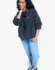 Roxy Womens Iconic Town Button Up Polar Fleece - Phantom