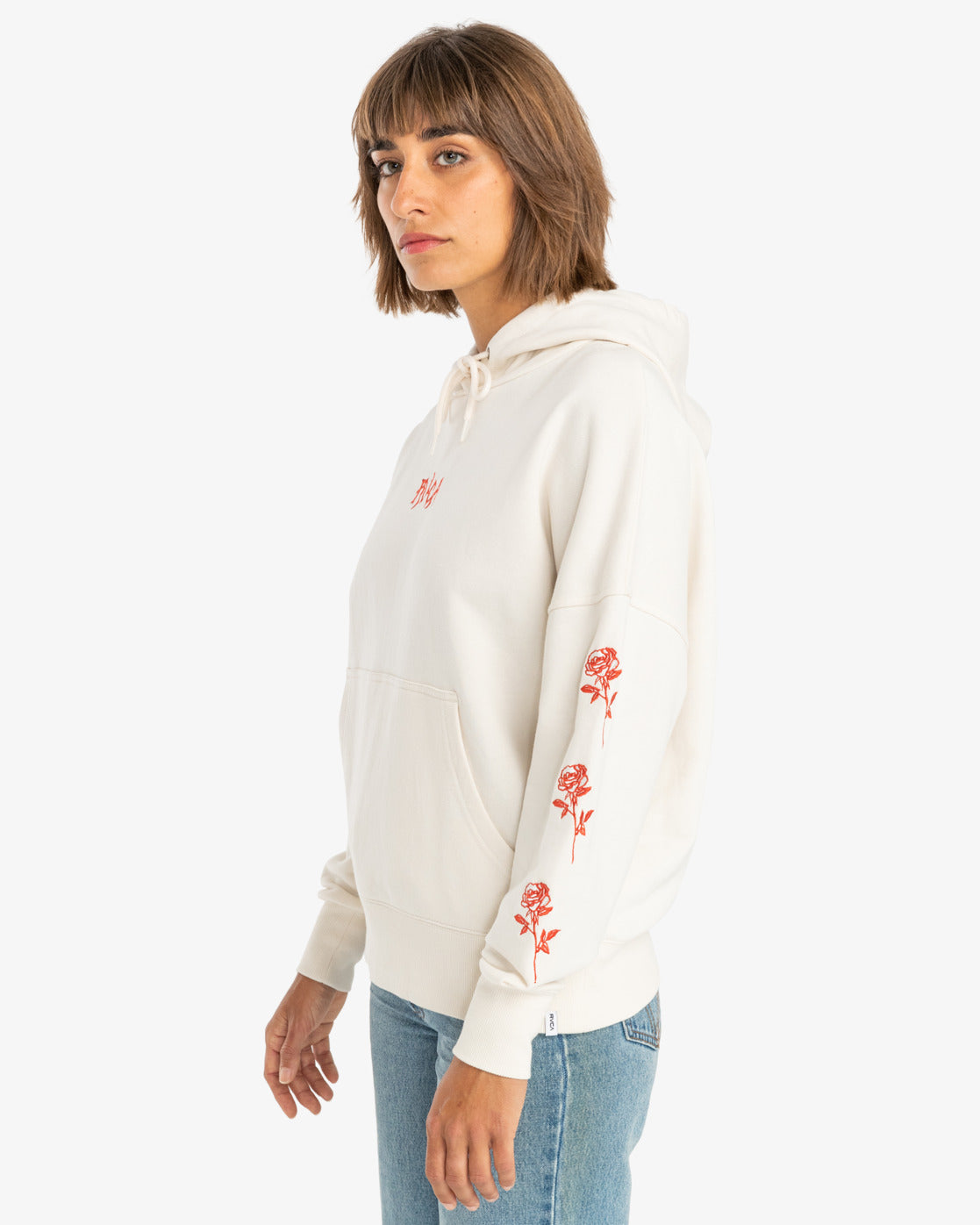 RVCA Womens Roses Only Pullover Hoodie - Salt - ManGo Surfing