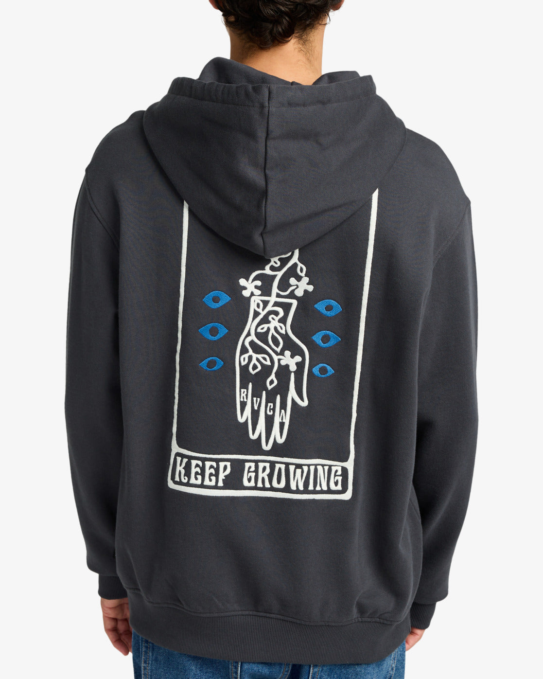 RVCA Mens Keep Growing Pullover Hoodie - Garage Blue - ManGo Surfing