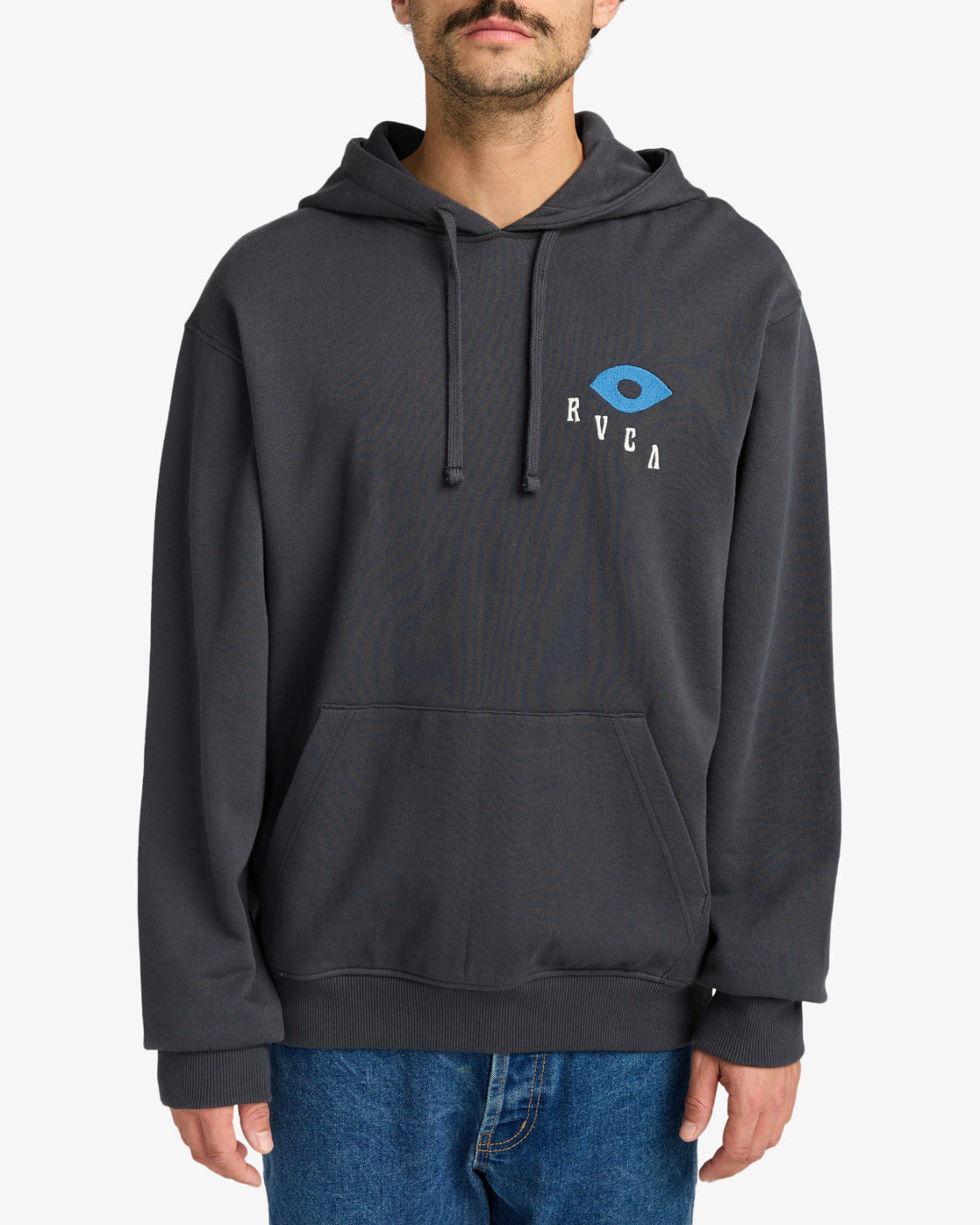 RVCA Mens Keep Growing Pullover Hoodie - Garage Blue - ManGo Surfing