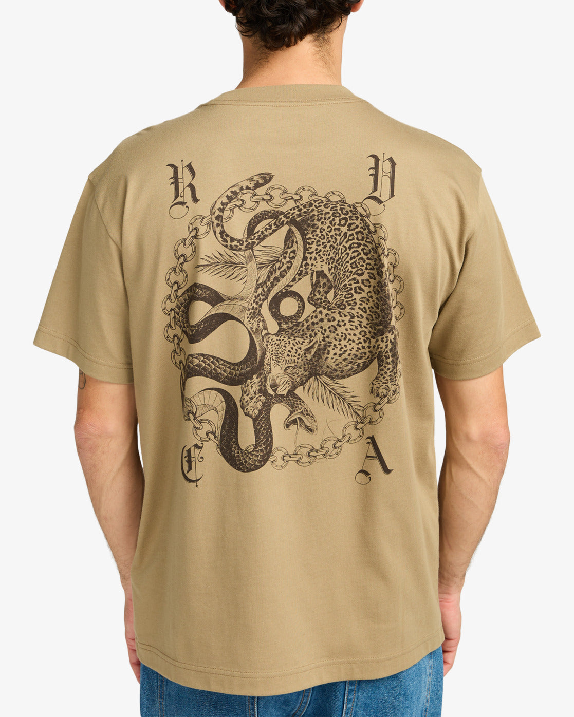 RVCA Mens Benj Battle T-Shirt - Coyote - ManGo Surfing
