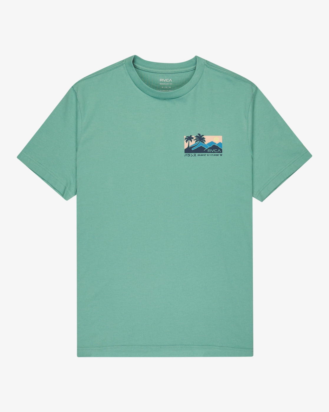 RVCA Mens Palm Trail T-Shirt - Bottle Green