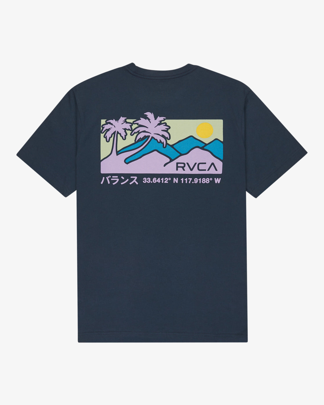 RVCA Mens Palm Trail T-Shirt - Moody Blue
