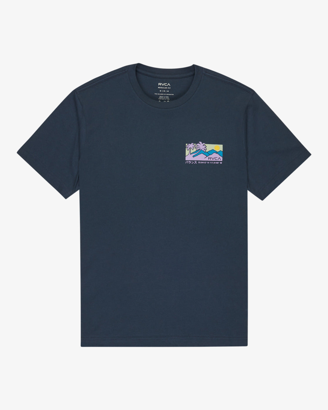 RVCA Mens Palm Trail T-Shirt - Moody Blue