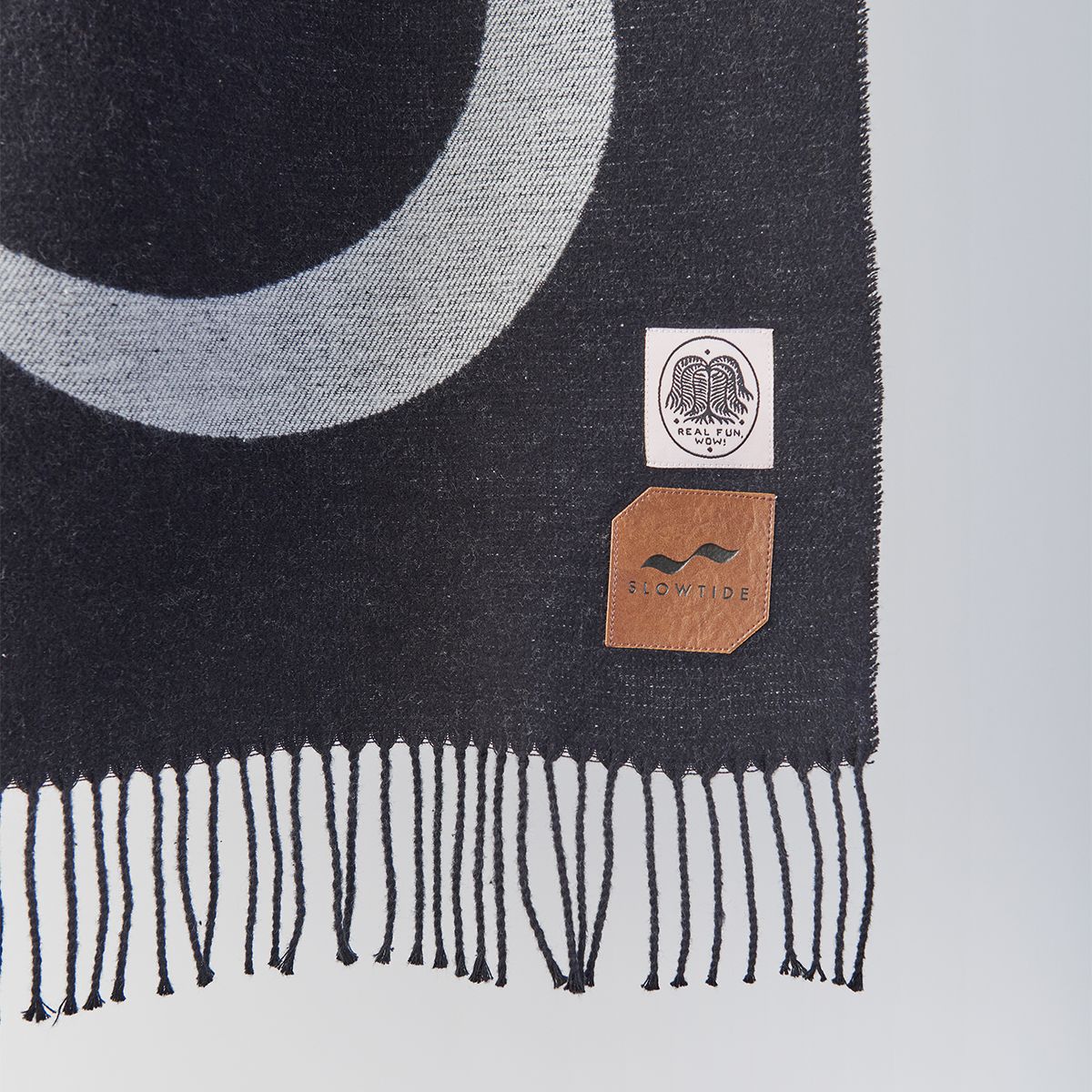 Slowtide Real Fun, Wow! Black Cotton Twill Blanket - Black - ManGo Surfing