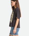 Brixton Womens Poolside Boxy Crew T-Shirt - Washed Black