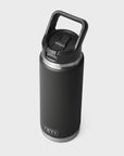 Yeti Rambler 26 oz (769 ml) Bottle with Straw Cap - Black - ManGo Surfing