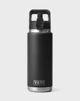 Yeti Rambler 26 oz (769 ml) Bottle with Straw Cap - Black - ManGo Surfing