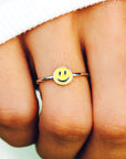 Enamel Happy Face Ring - ManGo Surfing
