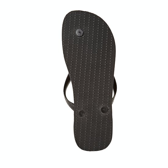 Havaianas Brasil Logo - Womens/Girls Flip Flops - Black/Black - ManGo Surfing