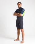 C-Skins Element 3:2 Mens Shorti - Anthracite/Bluestone/Lime - ManGo Surfing
