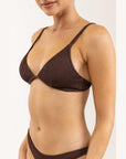 Wave Break Fixed Tri Top - Chocolate - ManGo Surfing