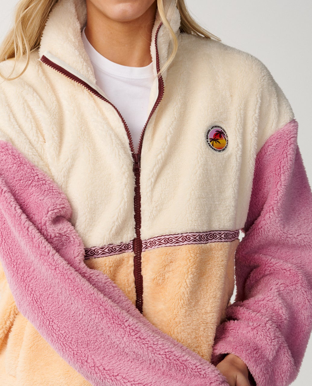 Rip Curl Womens Surf Revival Heritage Zip Through Polar Fleece - Shell