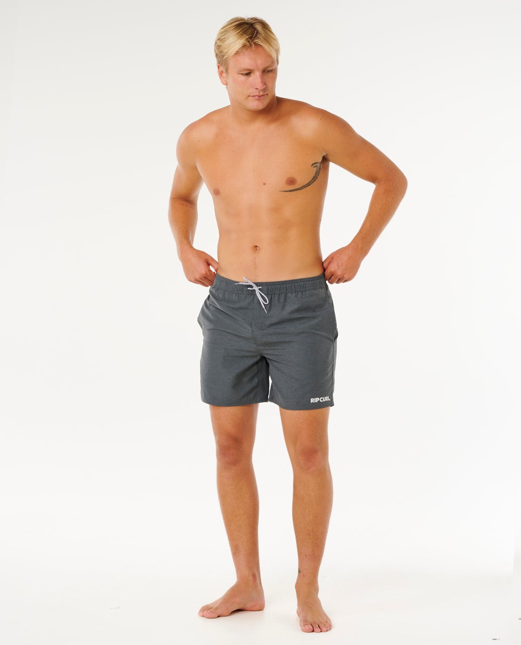 Rip Curl Mens Streamline Heather Volley Boardshorts - Black Heather