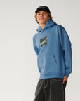 Rip Curl Mens Rip Script Icon Hoodie Fleece - Blue Fin