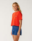 Rip Curl Womens Swell Crop T-Shirt - Red