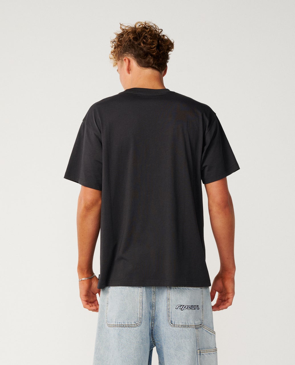 Rip Curl Mens Rip Script Icon Loose T-Shirt - Washed Black