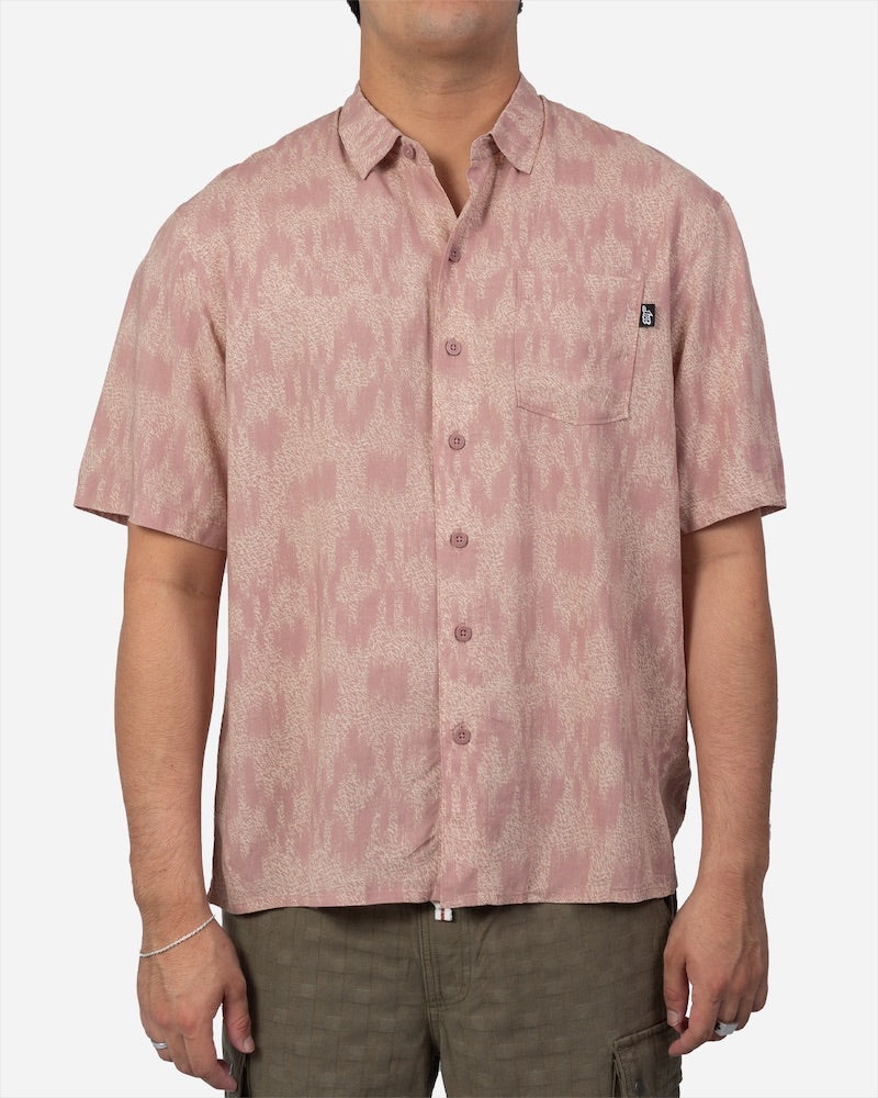 Lost Mens Rowdy Woven Short Sleeve Shirt - Mauve