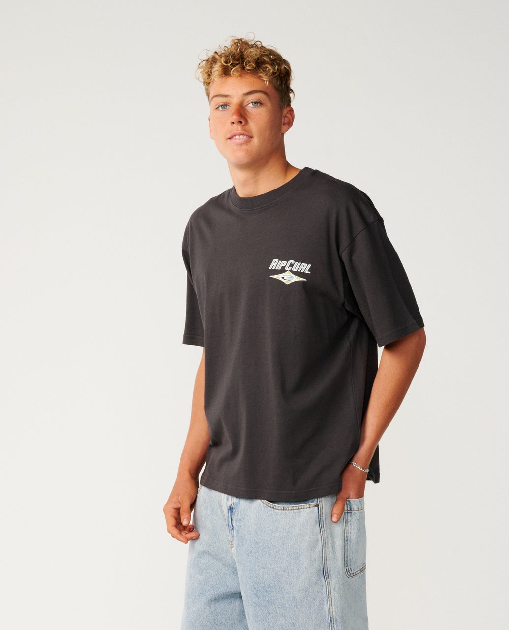 Rip Curl Mens Heritage Icon T-Shirt - Washed Black