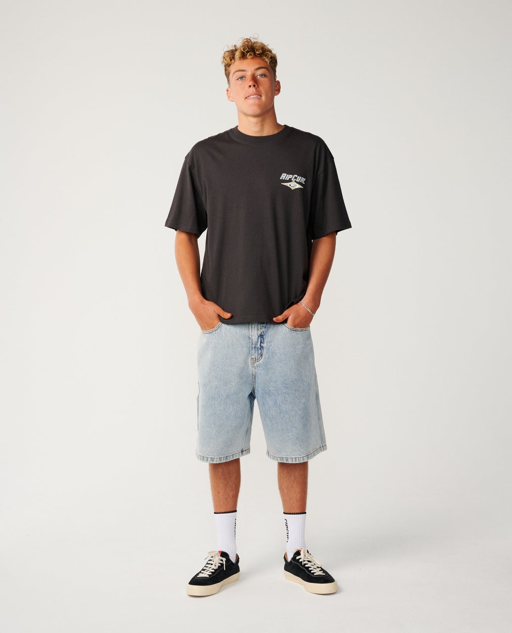 Rip Curl Mens Heritage Icon T-Shirt - Washed Black