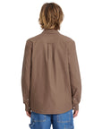 Volcom Mens Veeco Oxford Long Sleeve Shirt - Brown Stone