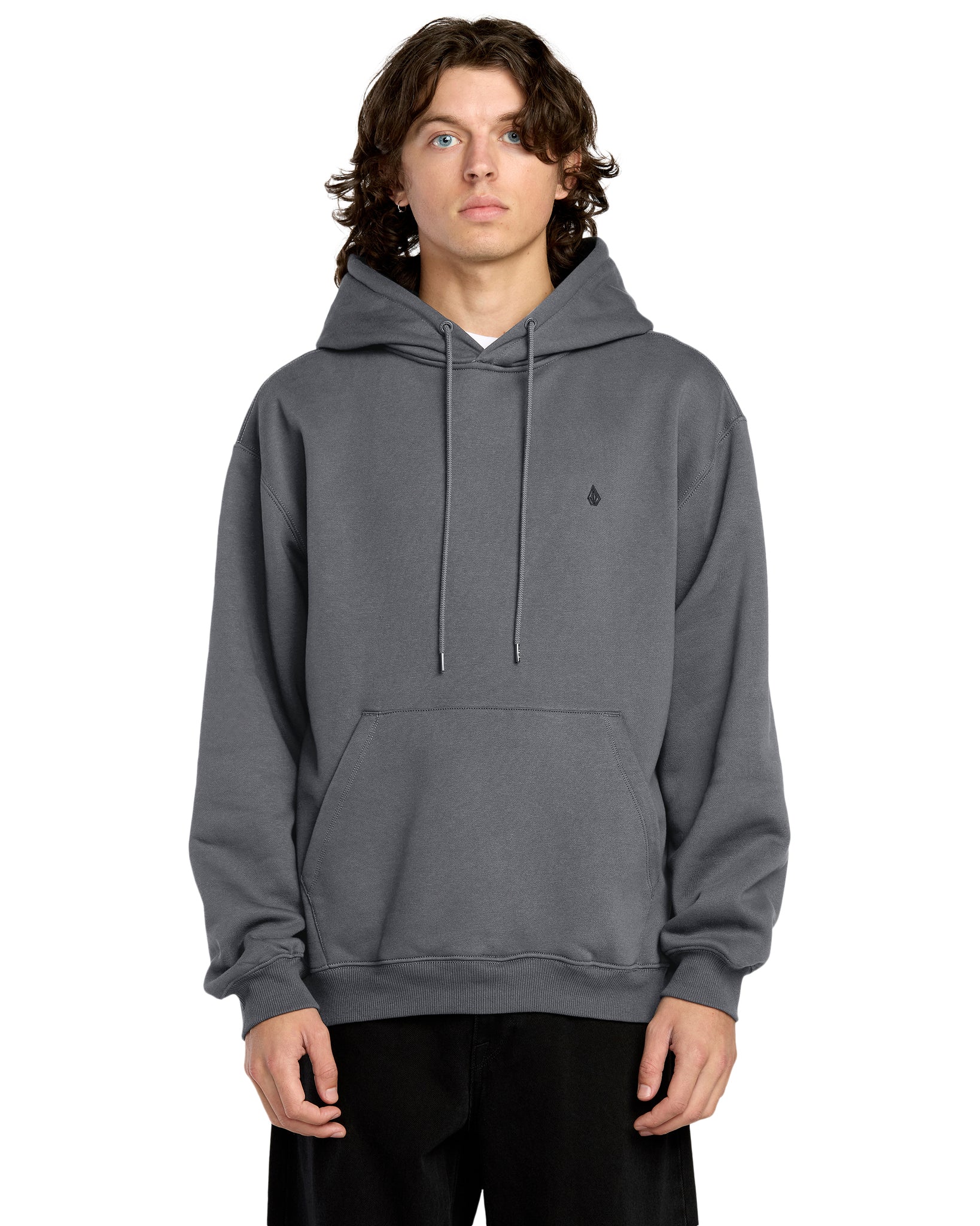 Volcom Mens Single Stone Hoodie - Asphalt Black