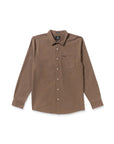 Volcom Mens Veeco Oxford Long Sleeve Shirt - Brown Stone