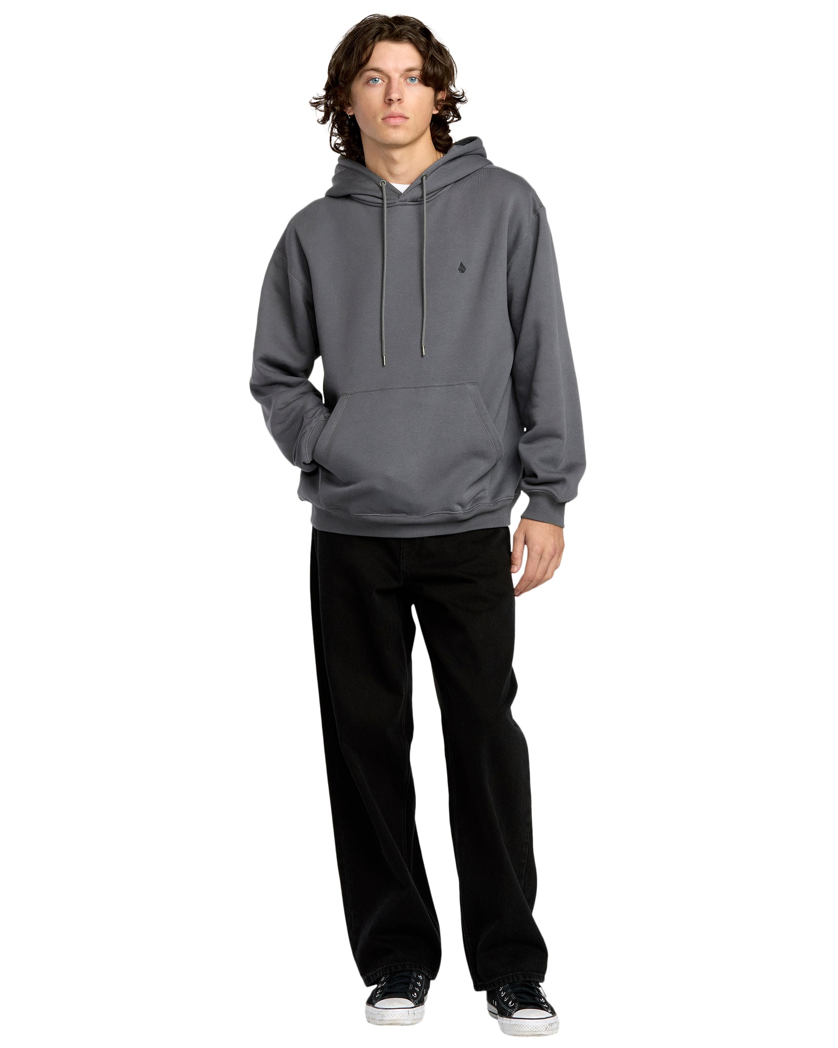 Volcom Mens Single Stone Hoodie - Asphalt Black