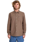 Volcom Mens Veeco Oxford Long Sleeve Shirt - Brown Stone
