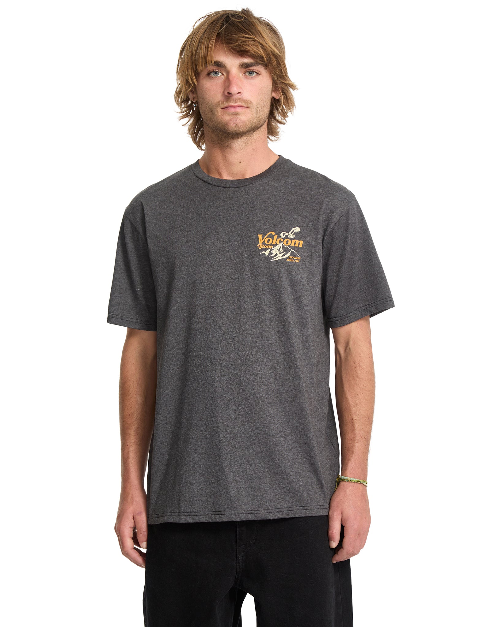 Volcom Mens Back Country T-Shirt - Heather Black